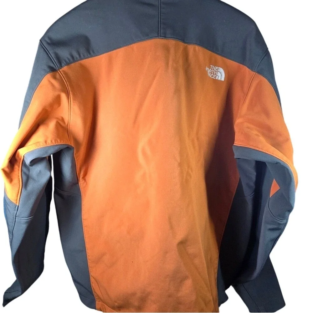 The North Face Apex Bionic Softshell Jacket Mens Large Orange Charcoal Grey Wind